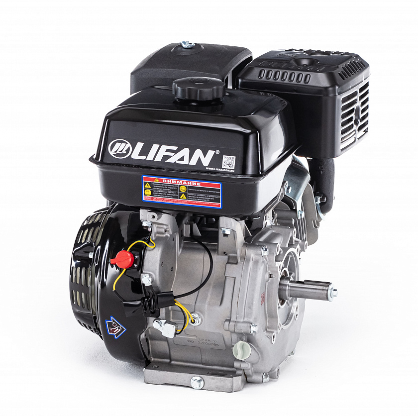 Бензиновый двигатель Lifan 190F (15 л.с., вал 25 мм) катушка 3 А 12В
