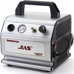 Компрессор JAS 1207 для аэрографа в комплекте со шлангом 1,8 м., c ресивером   